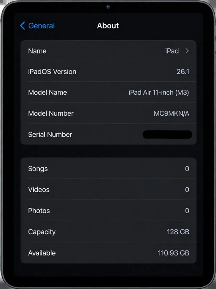 iPad Air 11-inch (M3), 128GB, Space Grey, Mint Condition - Image 1