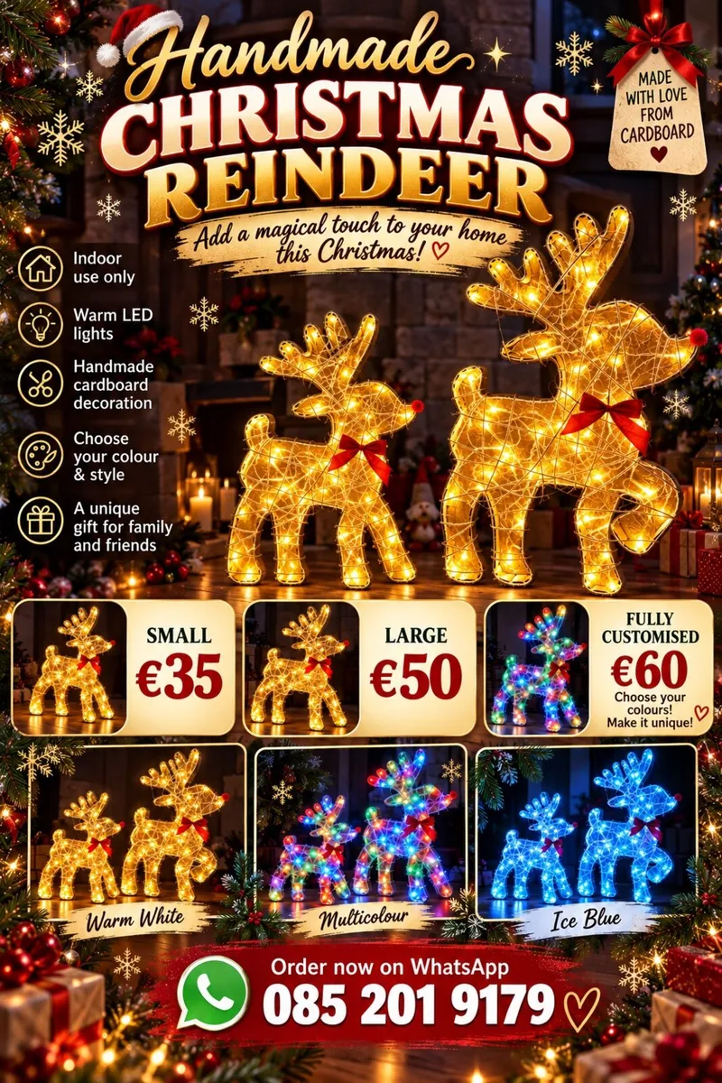 HANDMADE LIGHT-UP CHRISTMAS REINDEER 🎄✨ - Image 3