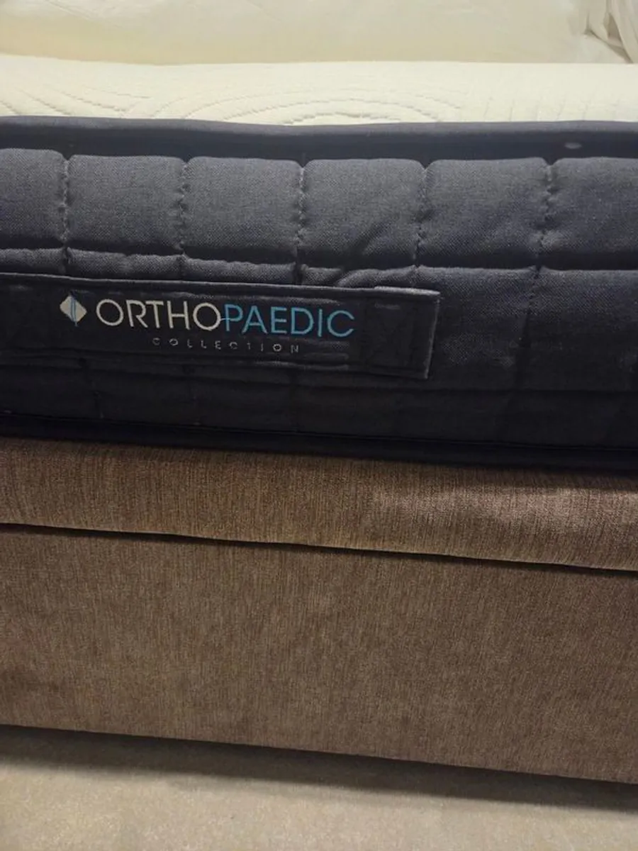 Fabulous Super King bed with Orthopaedic mattress, base & headboard in superb condition - Image 2