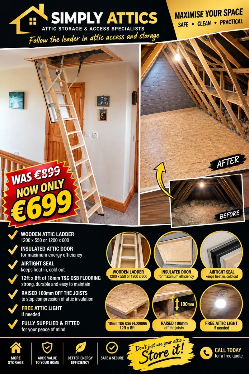 Attic ladder and storage - Image 1