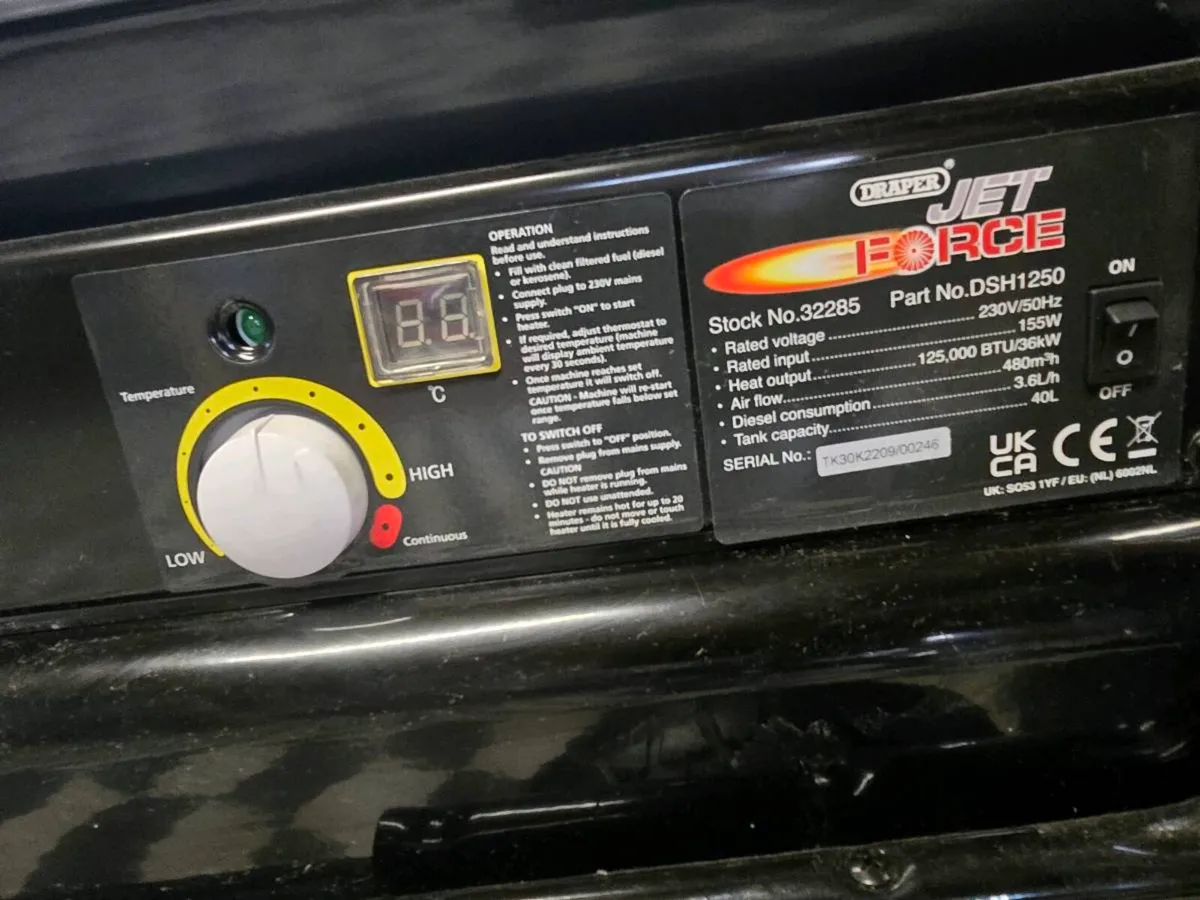 Draper Jet Force 36kW Diesel Space Heater

Price: - Image 4