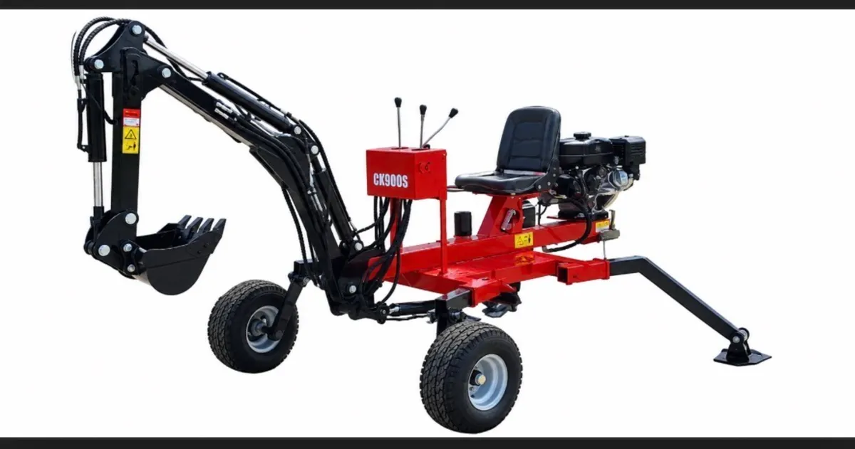 Brand New Petrol Tow Behind Mini Digger C/W Auger - Image 1