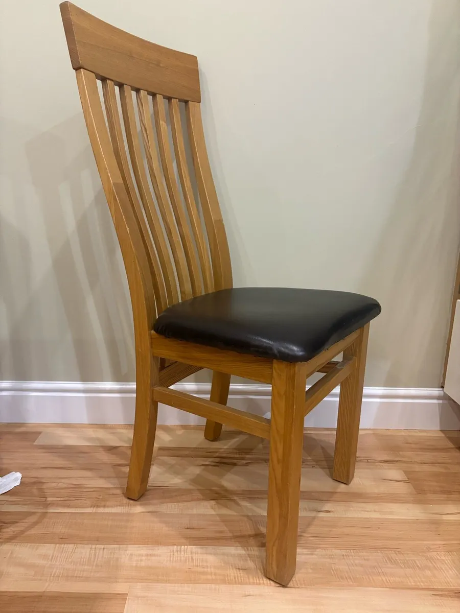 Solid Oak & Marble Extendable Table with 4 Chairs - Image 3