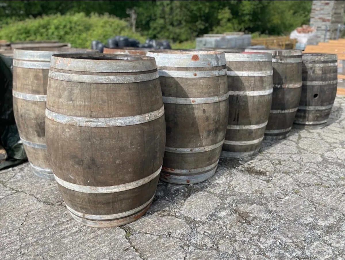 Solid Oak Whiskey Barrels - Image 1