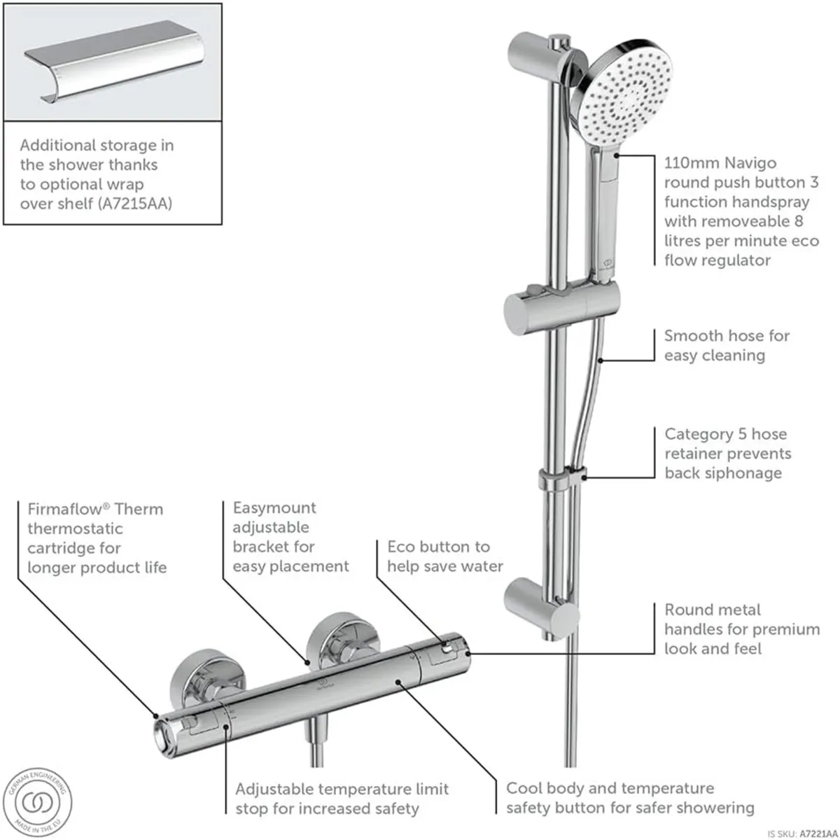 Ceratherm T50 Thermostatic Shower Mixer with Kit - Image 4