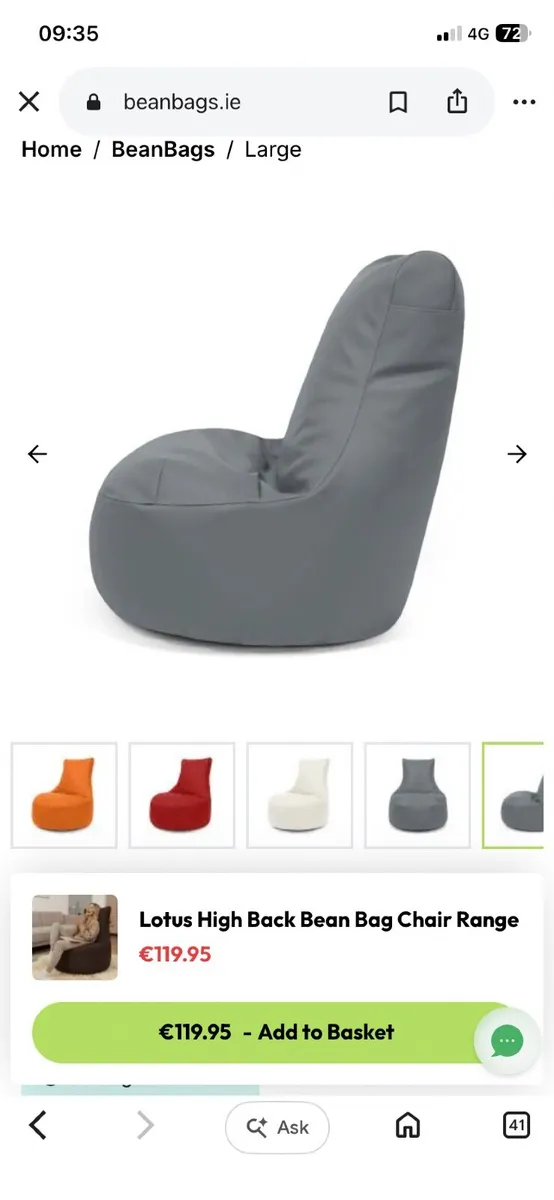 Lotus high back bean bag - Image 3