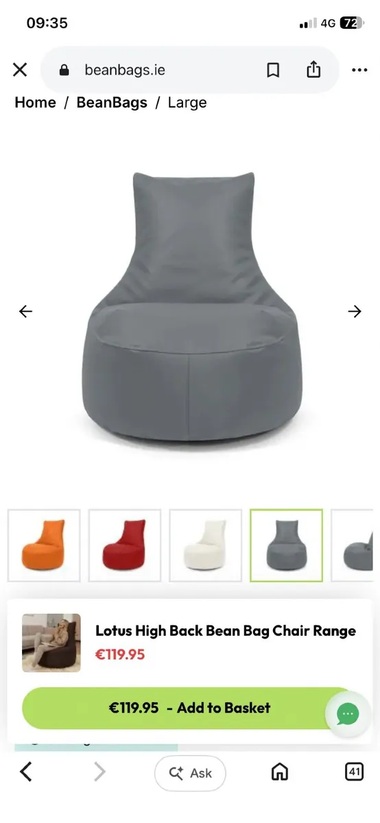 Lotus high back bean bag - Image 4