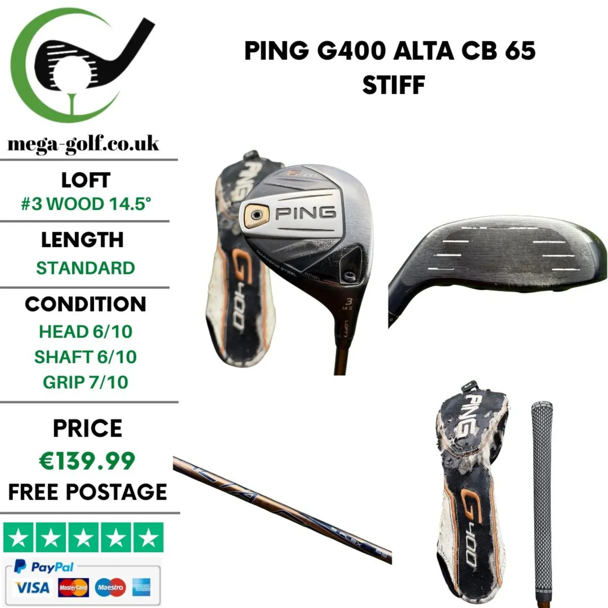 Ping G400 #3 Wood 14.5° / Alta CB 65 Stiff - Image 1