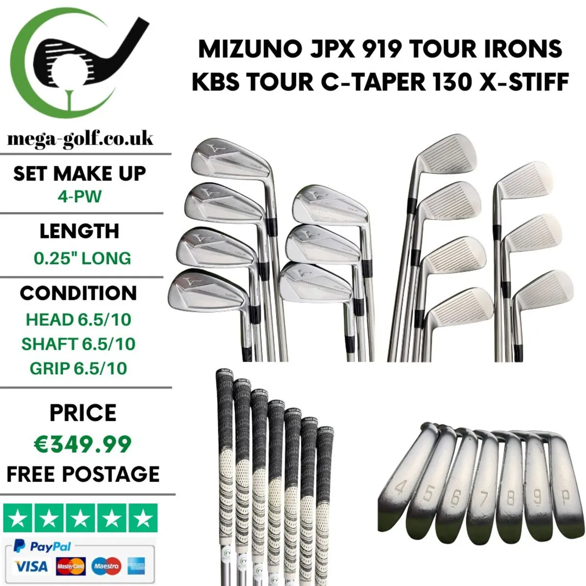 Mizuno JPX 919 Tour Irons / 4-Pw / X-Stiff - Image 1