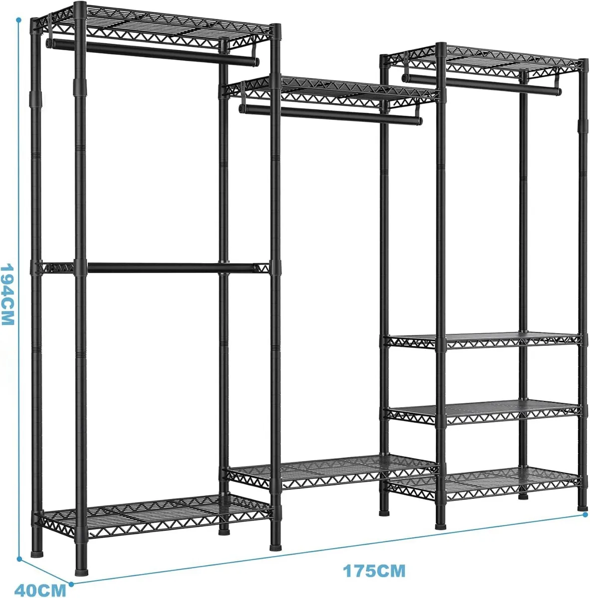 Heavy Duty Clothes Rail Hanging Rails for Clothing - Image 2