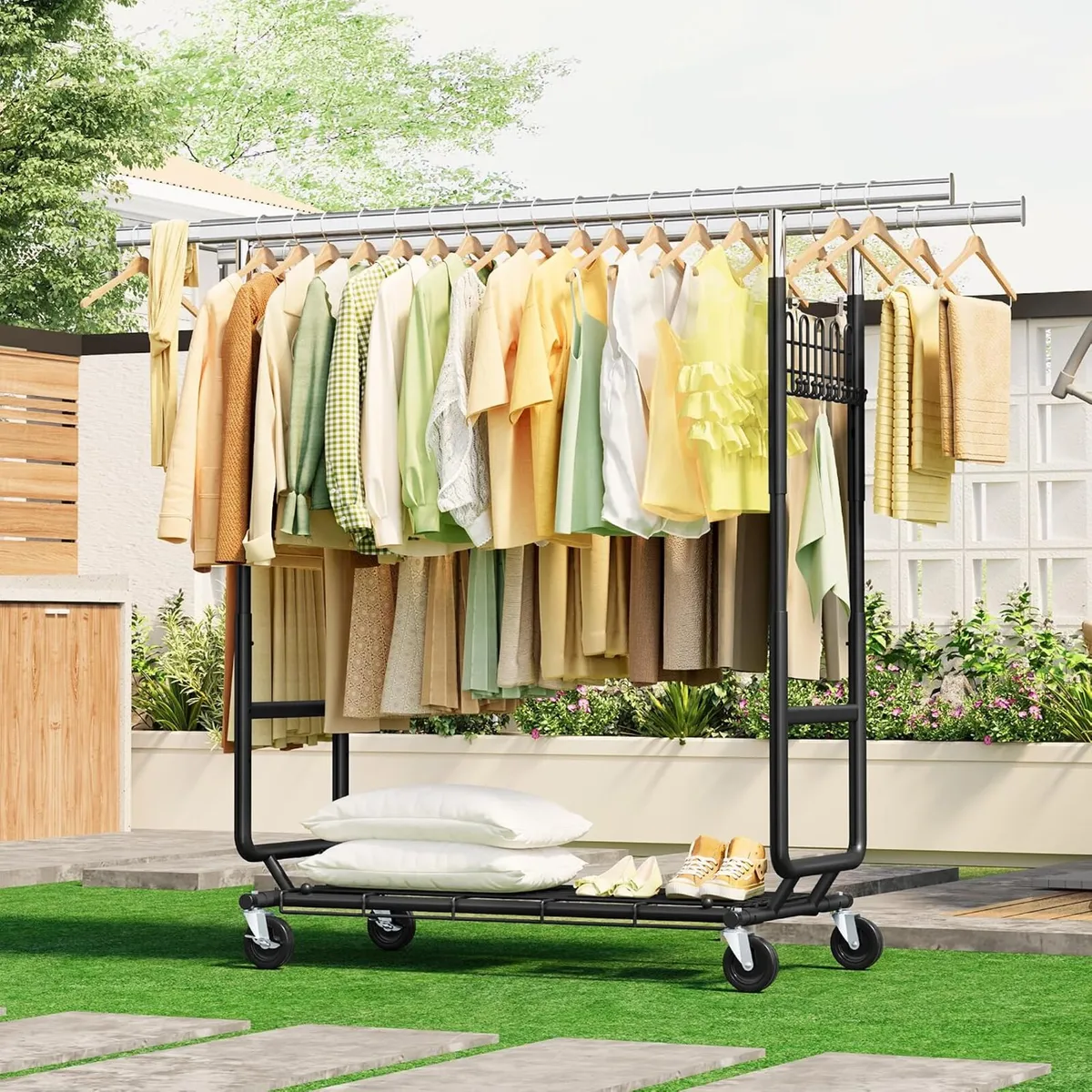 Clothes Rail Heavy Duty Rack on Wheels - Image 2