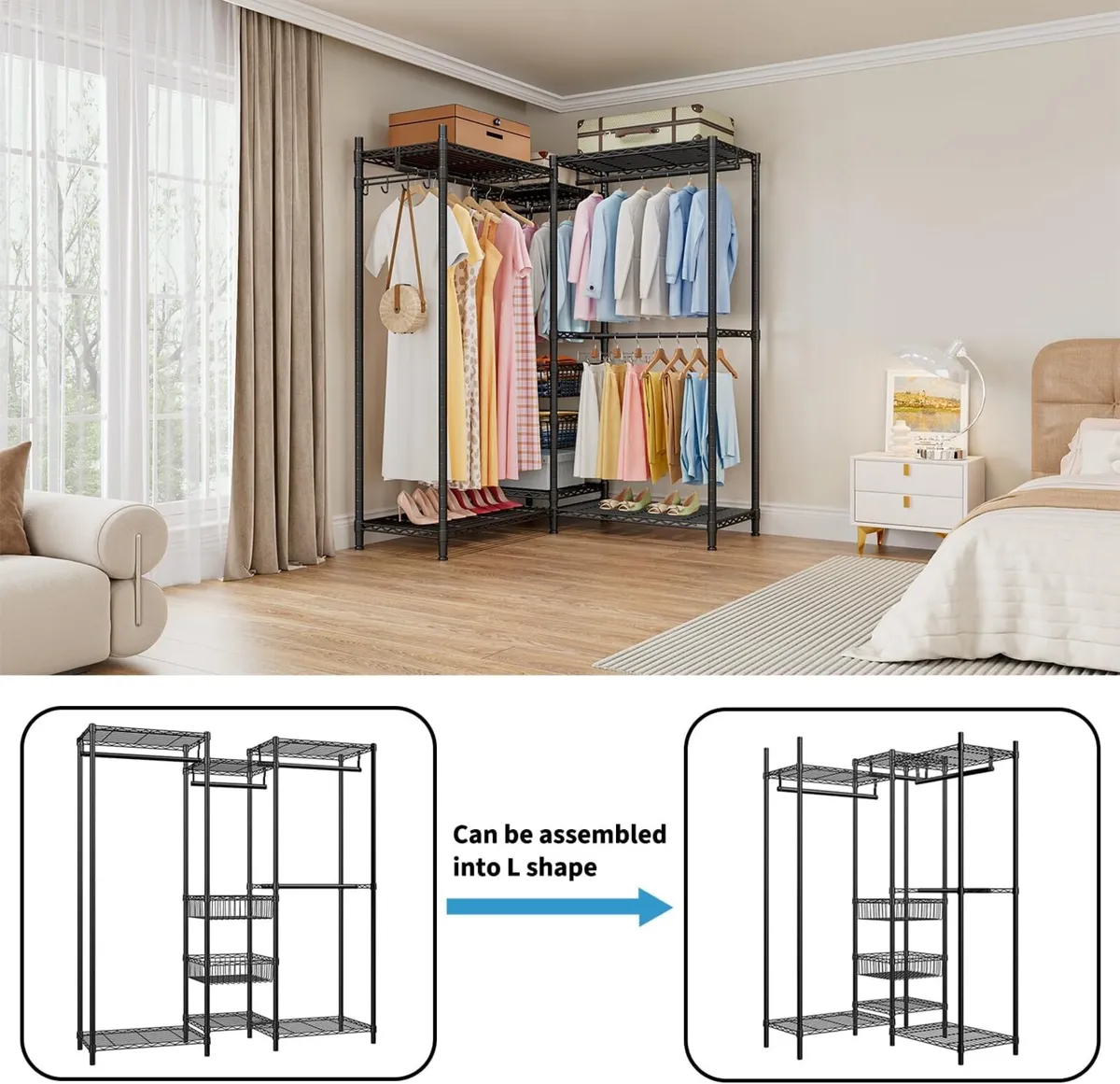 Clothes Rail Heavy Duty Clothing 155x40x182CM - Image 3