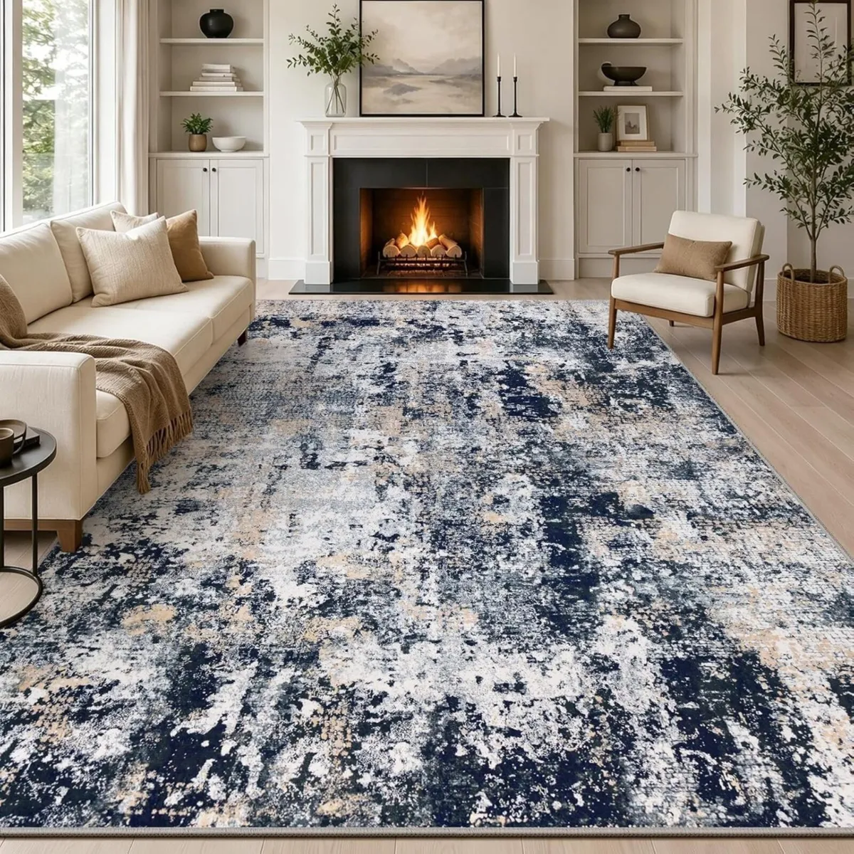 Abstract Area Rug Modern Short Pile - Image 1