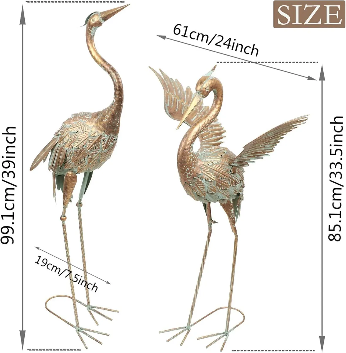 Large Crane Garden Ornaments - Image 4