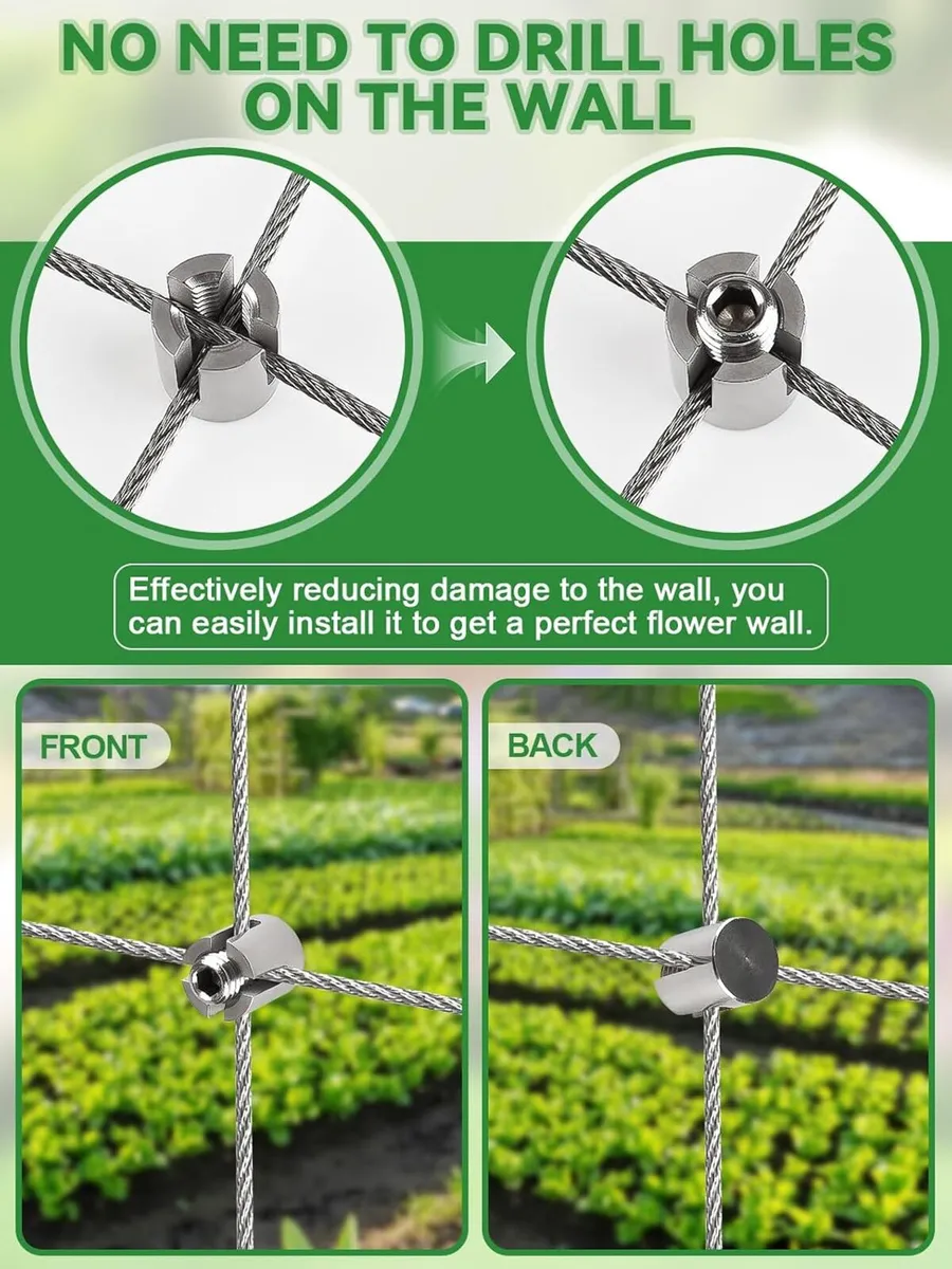 185pcs 30m Stainless Steel Garden Wire Trellis - Image 3