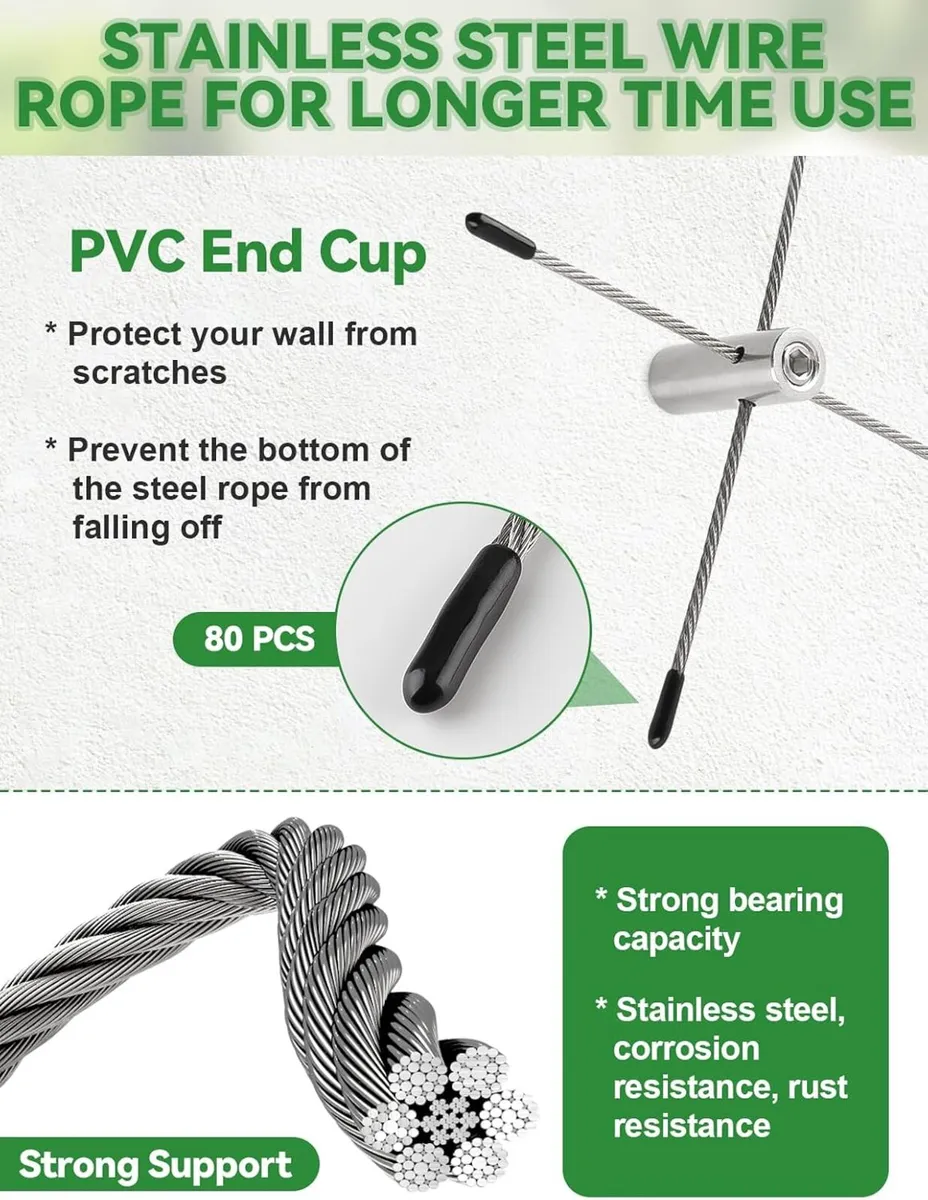 185pcs 30m Stainless Steel Garden Wire Trellis - Image 4