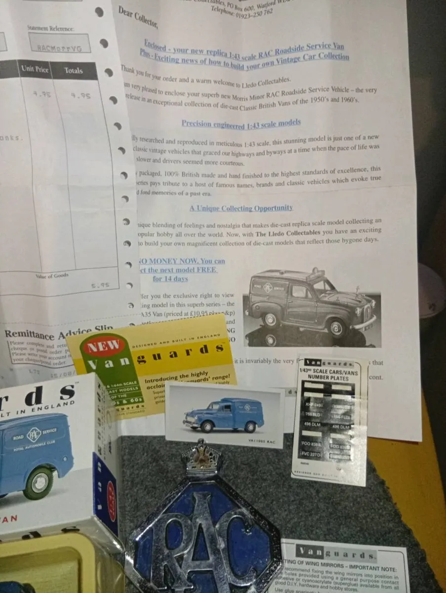 RARE ...RAC .. BADGE..PLUS DIECAST MODEL - Image 2