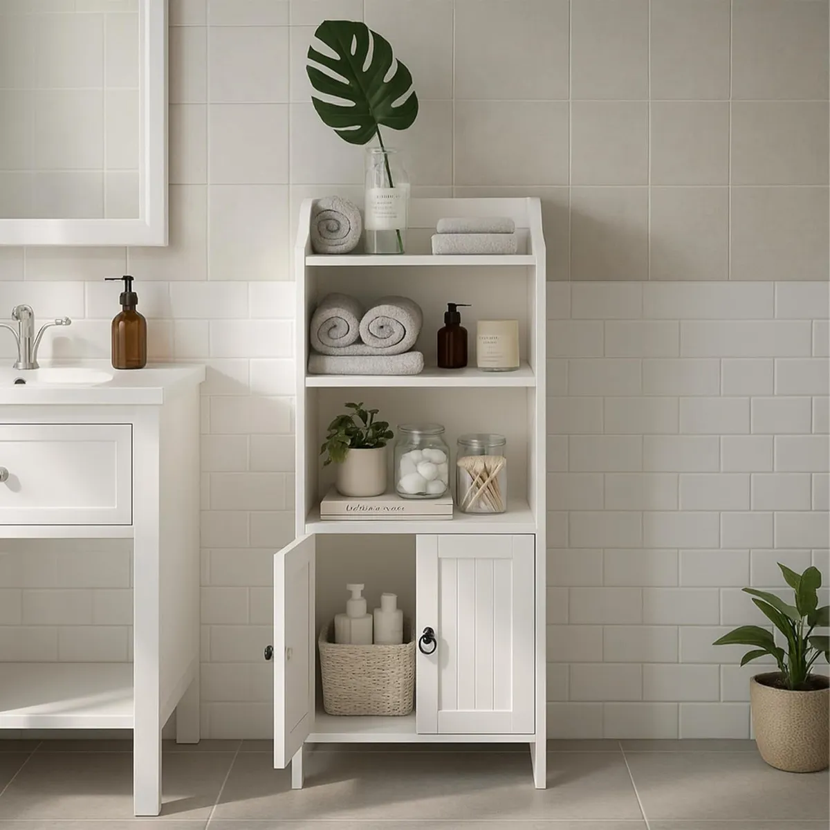 Bathroom Cabinet Hxwxd: 86x40.5x36CM 4 Shelves - Image 2