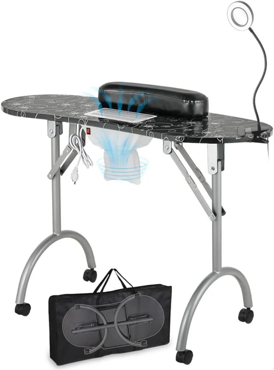 35''l Portable Foldable Vented Beauty Manicure - Image 1