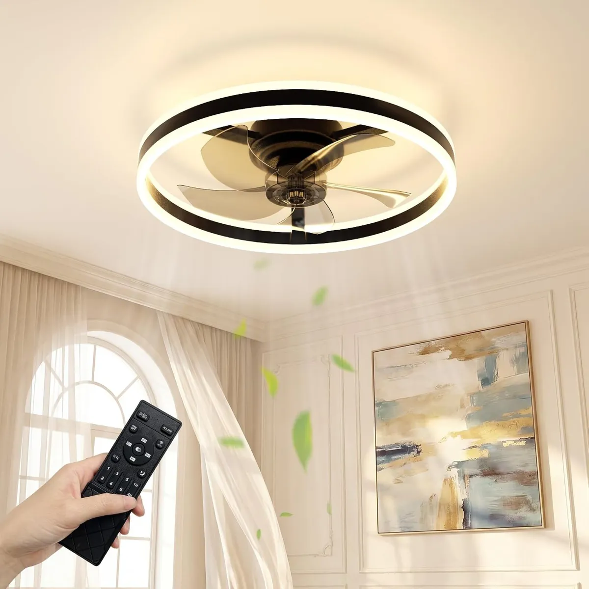 Ceiling Fans with Lights and Remote 6 Speeds - Image 1