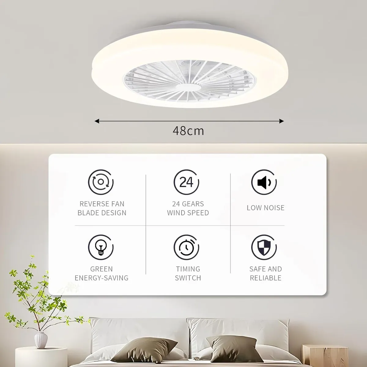 Modern LED Ceiling Light with Fan Lamp - Image 2