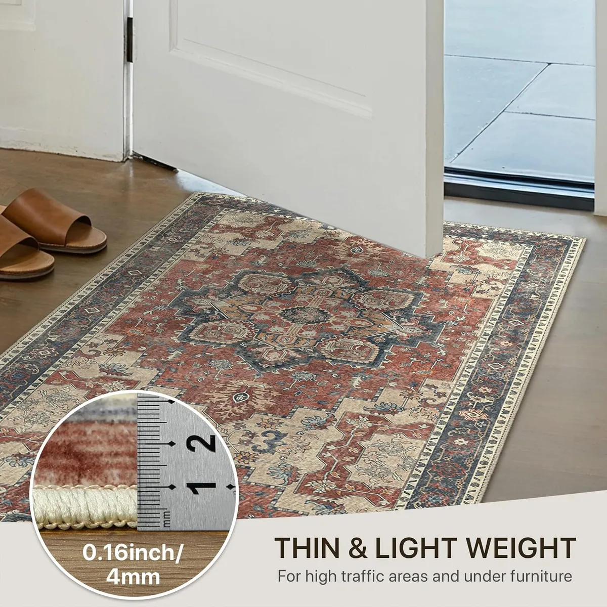 Runner Rug Heritage Washable Non-Slip Vintage Boho - Image 3