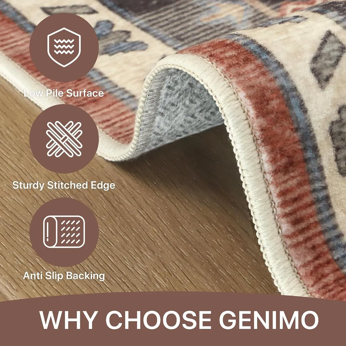 Runner Rug Heritage Washable Non-Slip Vintage Boho - Image 4