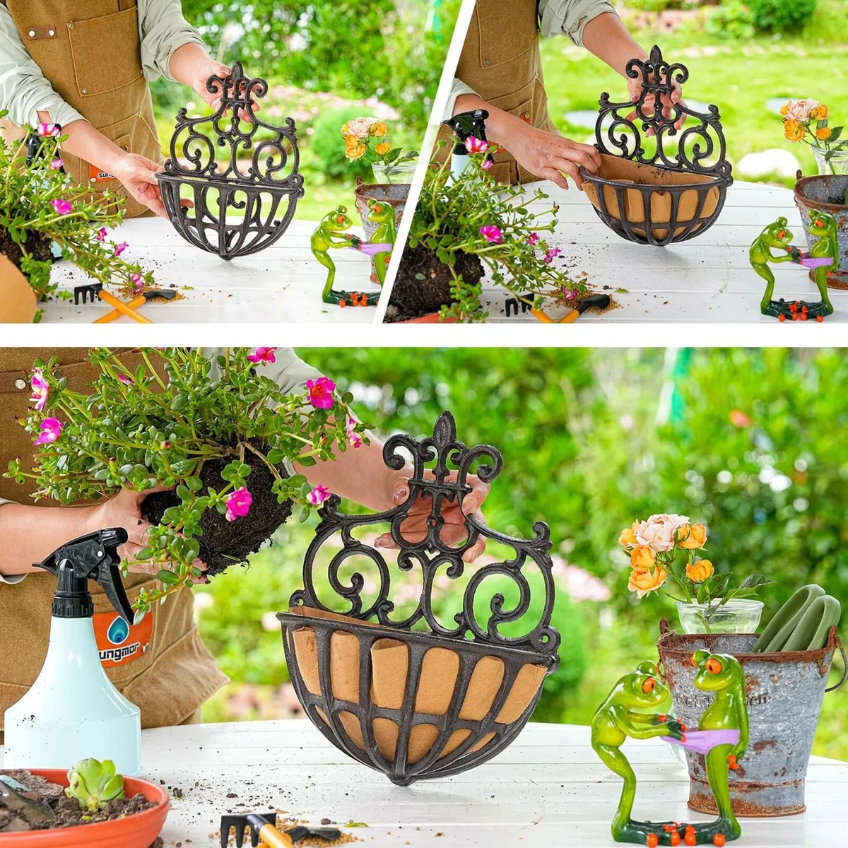 Wall Hanging Planter Basket with Fabric (2 Pack) - Image 3