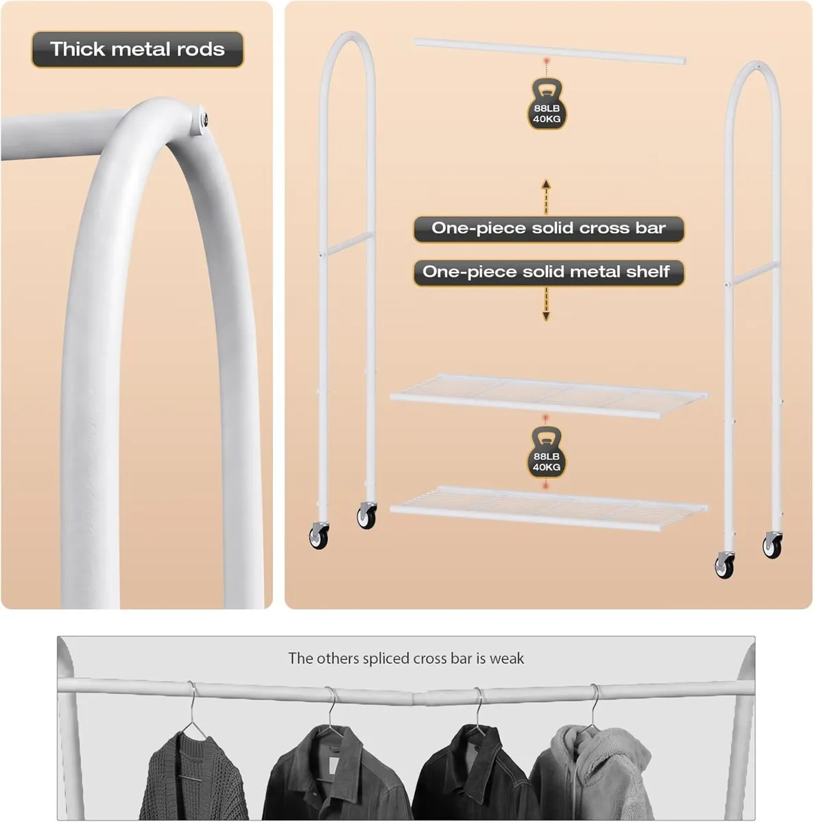 Heavy Duty Clothing Rack with Dust Cover - Image 4