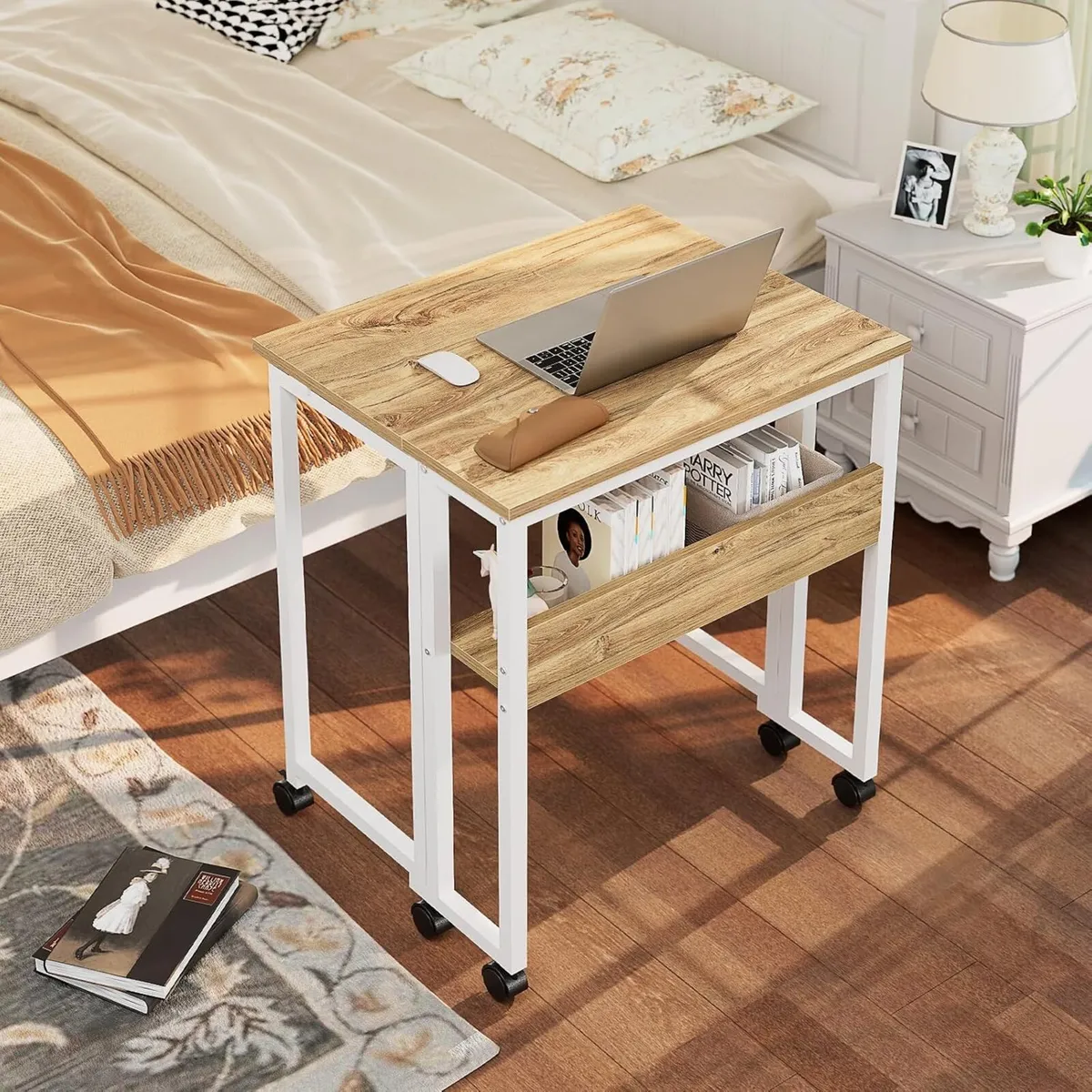 Folding Desk with Storage Shelf - Image 2