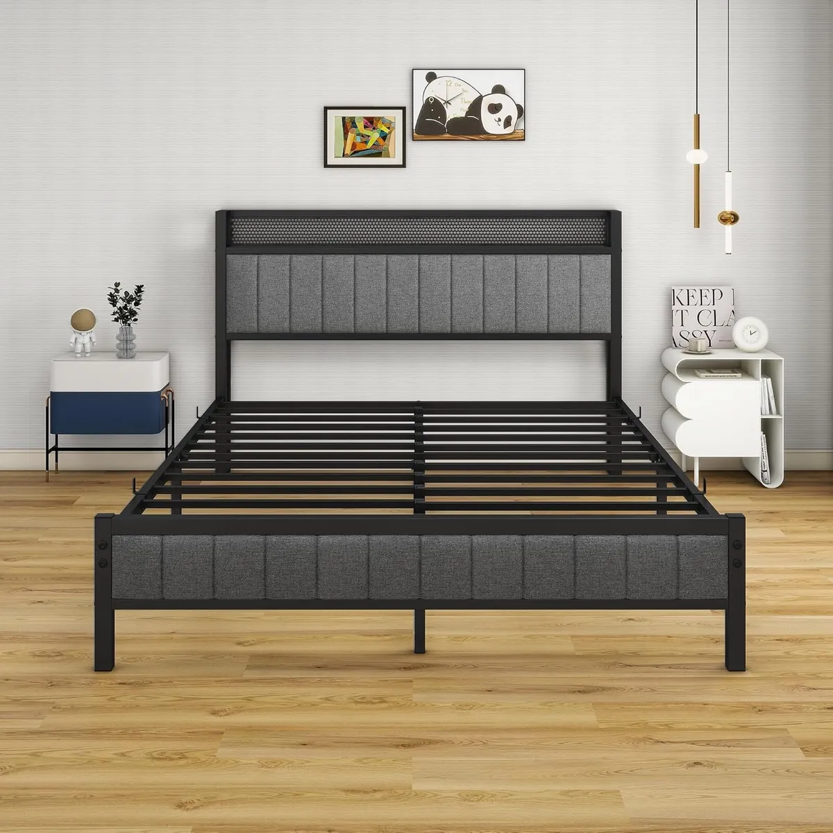 Bed Frame with Storage Headboard - Image 4