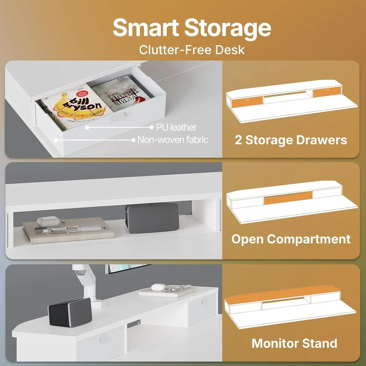Standing Desk with Fabric Drawers - Image 4