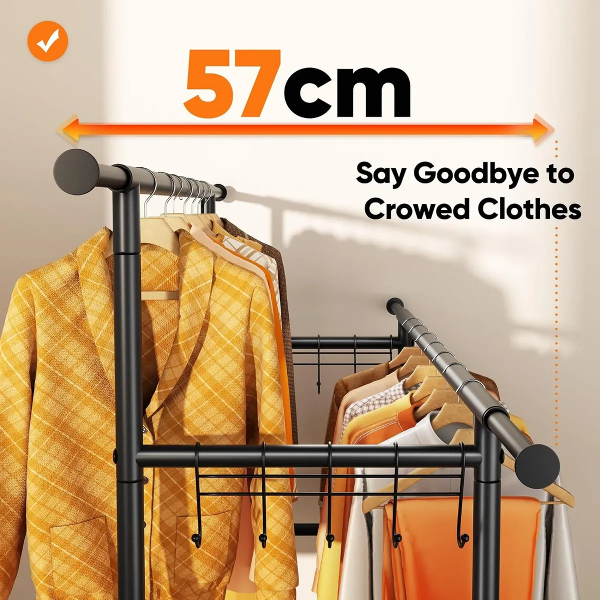 Double Rod Clothes Rail - Image 4