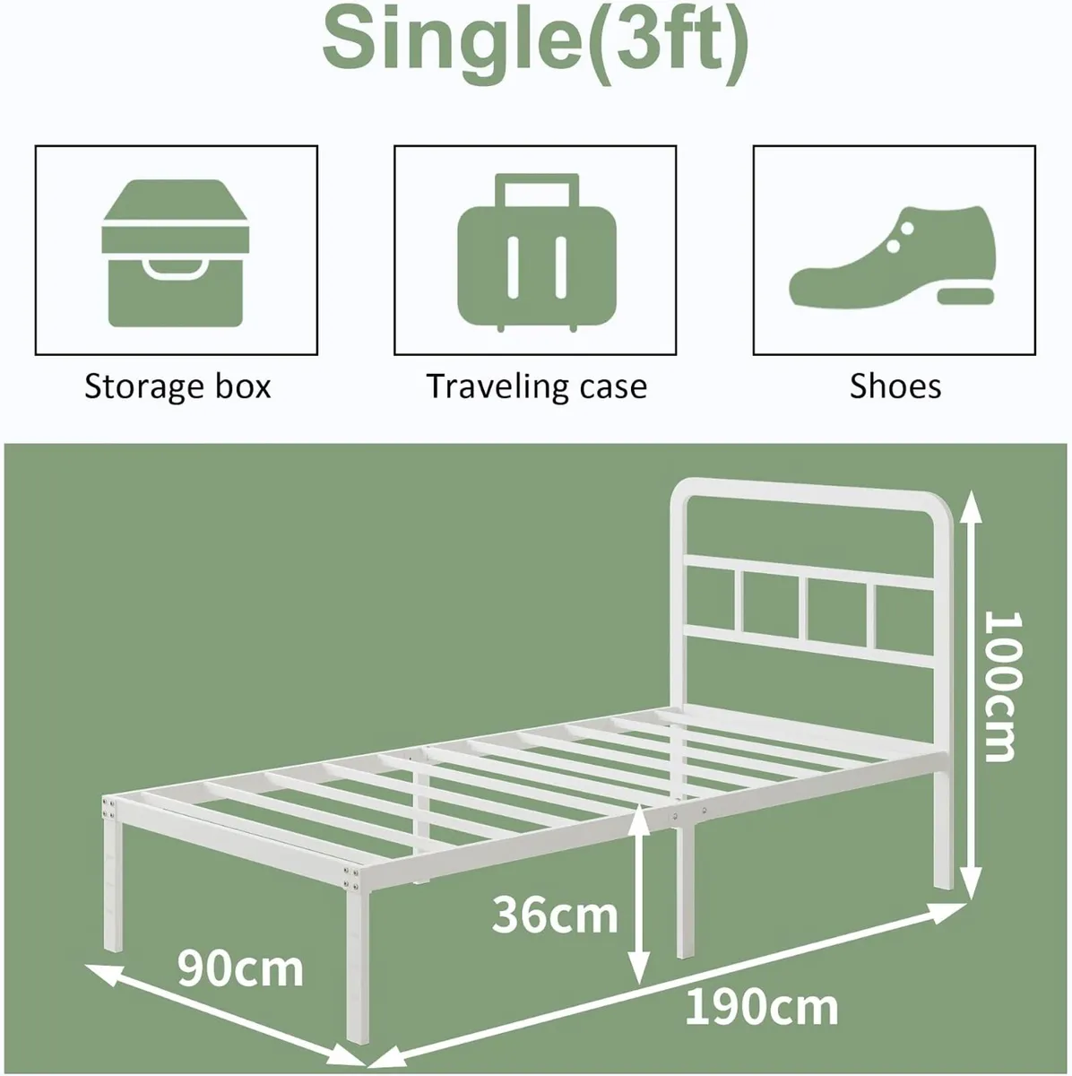 Metal Bed Frame with Headboard - Image 2