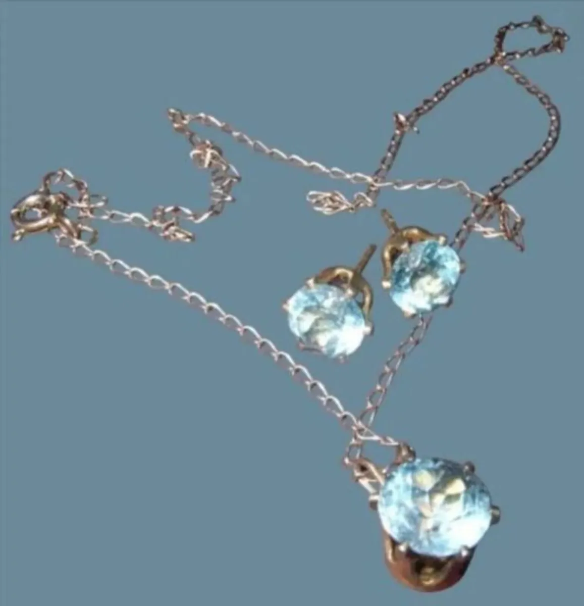 Pristine Vintage Hallmarked Silver/Topaz Trilogy - Image 2