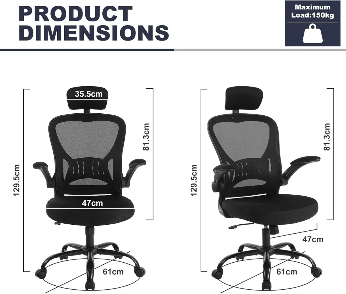 Office Chair Ergonomic Mesh Adjustable Desk - Image 3