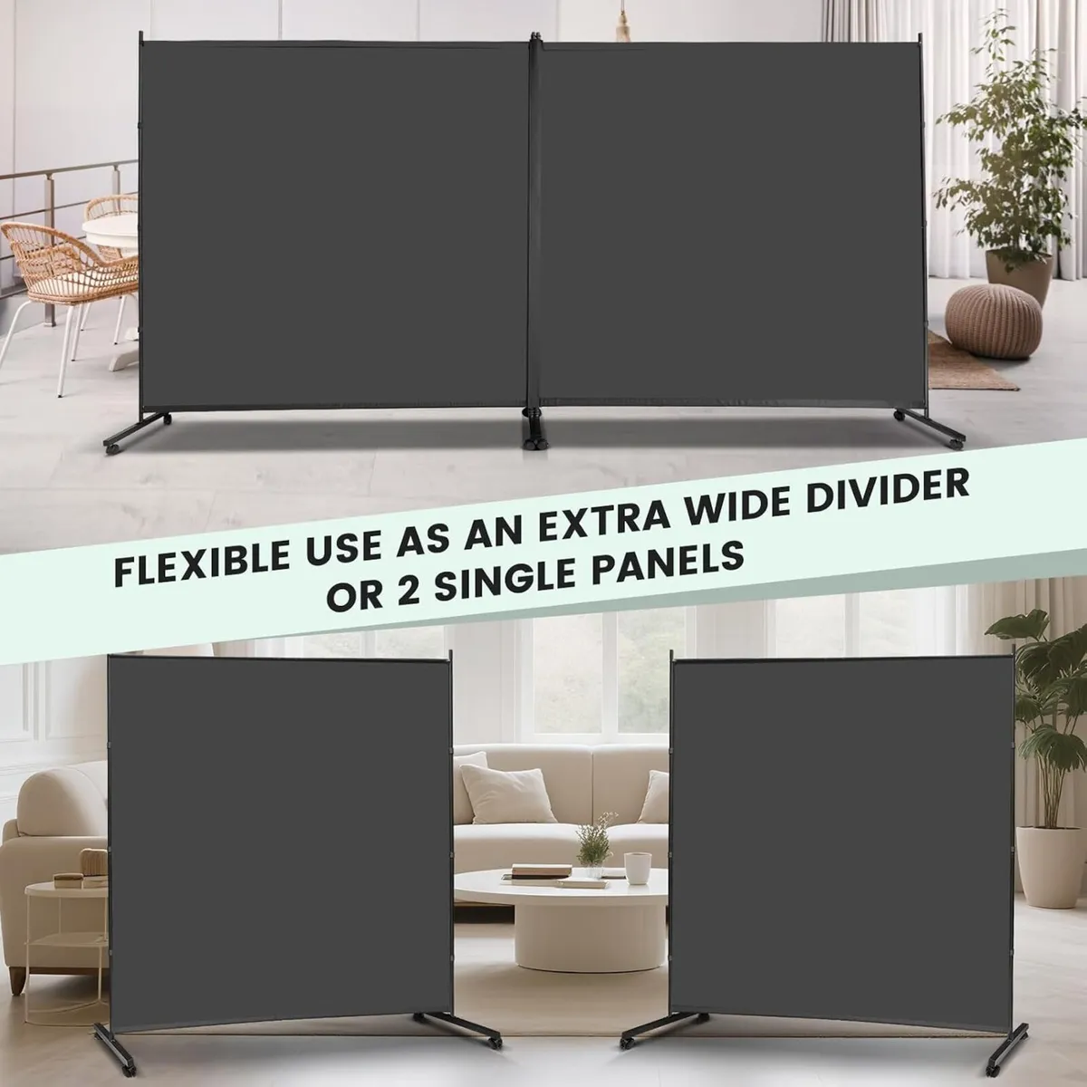 Indoor Room Divider 2-Panel 360W X 190.5hcm - Image 3