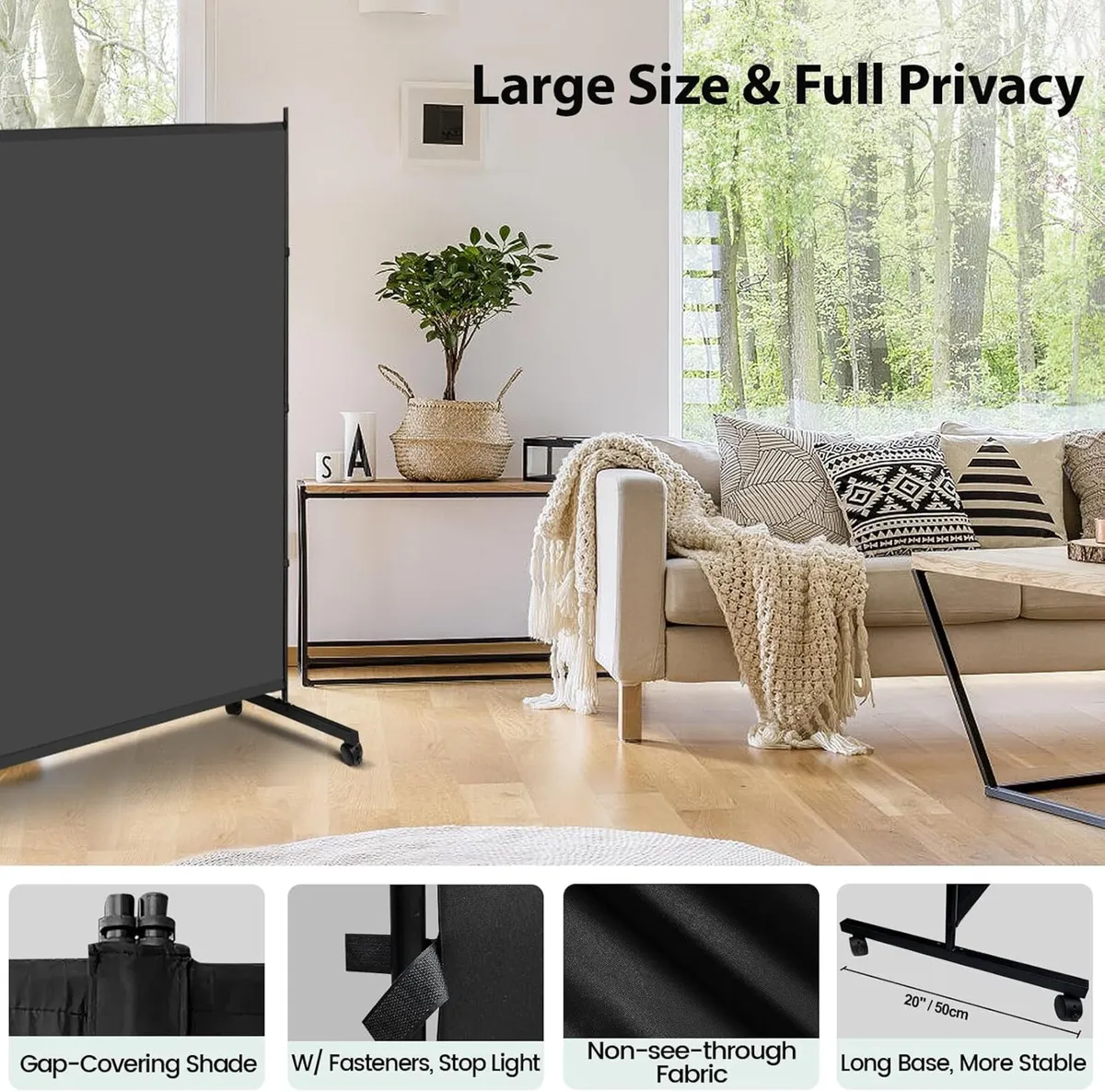 Indoor Room Divider 2-Panel 360W X 190.5hcm - Image 4
