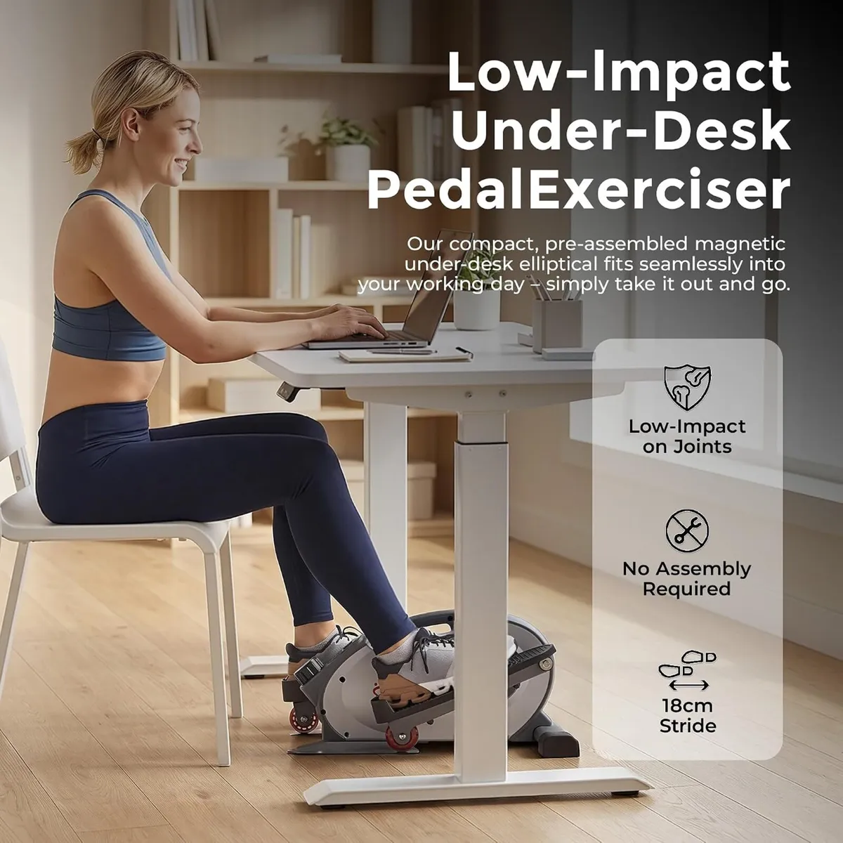 Under-Desk Pedal Elliptical Machine Leg Exerciser - Image 2