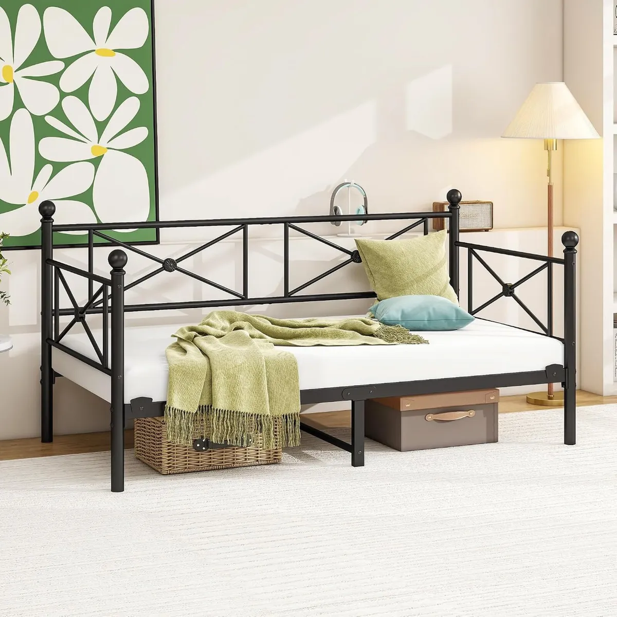 Sofa Bed Metal Daybed Frame with Headboard - Image 1
