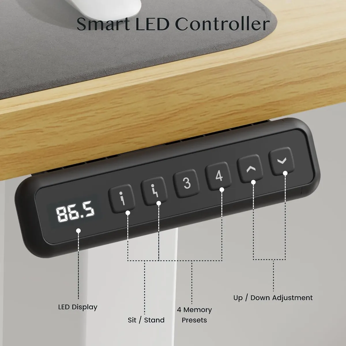 One Piece Electric Standing Desk Height - Image 2