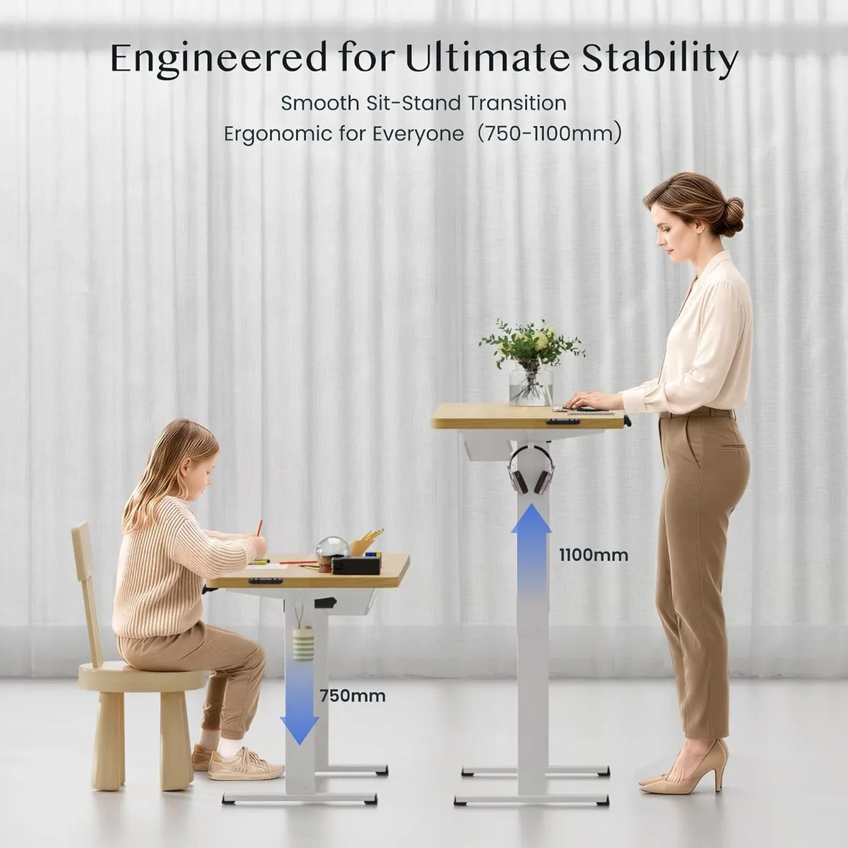 One Piece Electric Standing Desk Height - Image 3