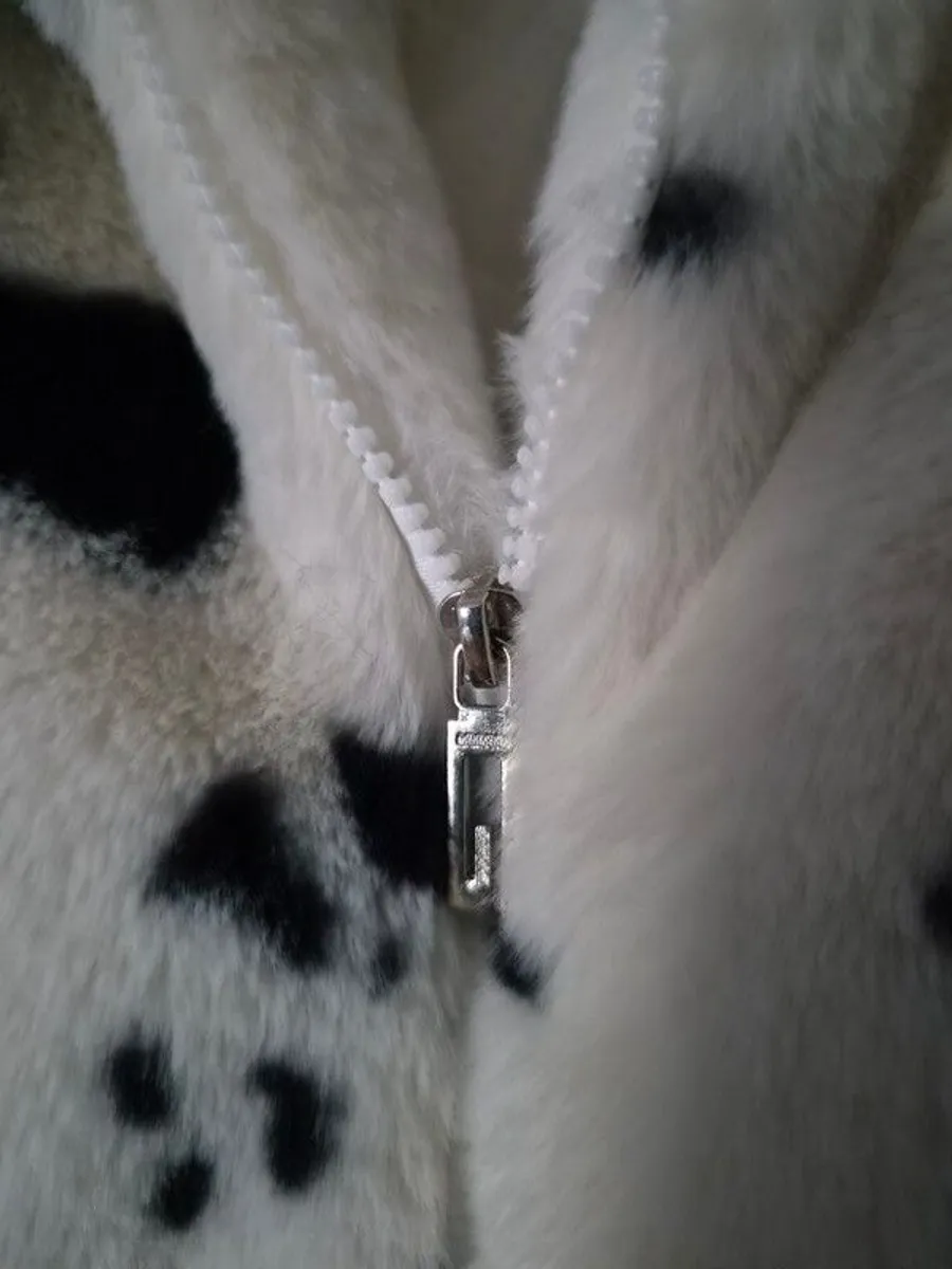 Coat faux fur zipper hoodie - Image 1