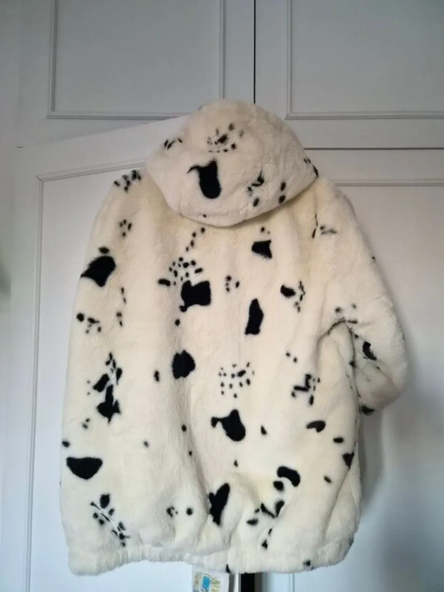Coat faux fur zipper hoodie - Image 2