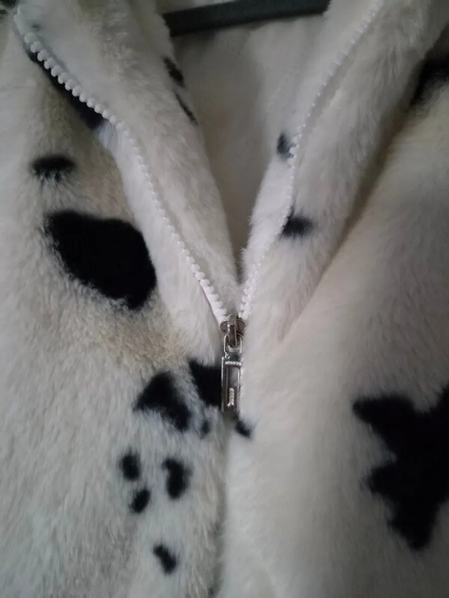 Coat faux fur zipper hoodie - Image 3