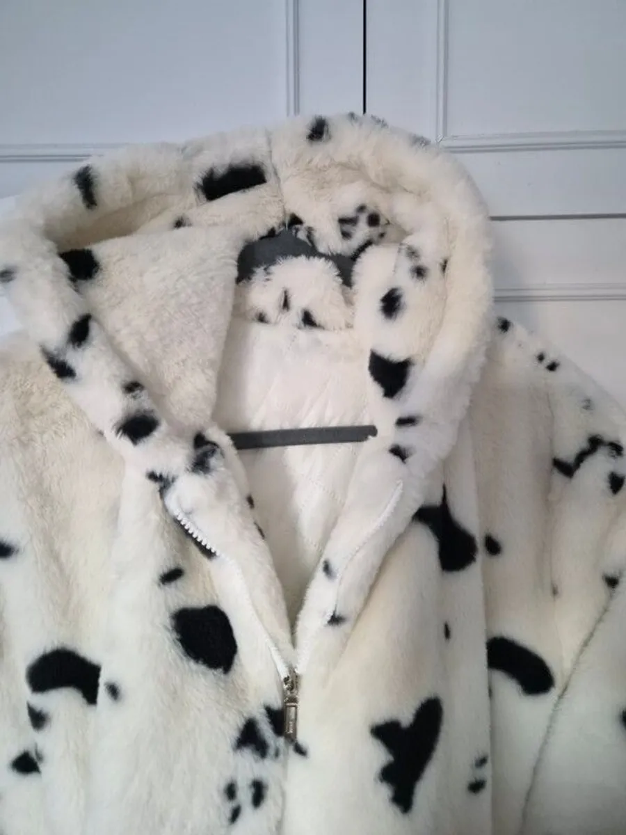 Coat faux fur zipper hoodie - Image 4