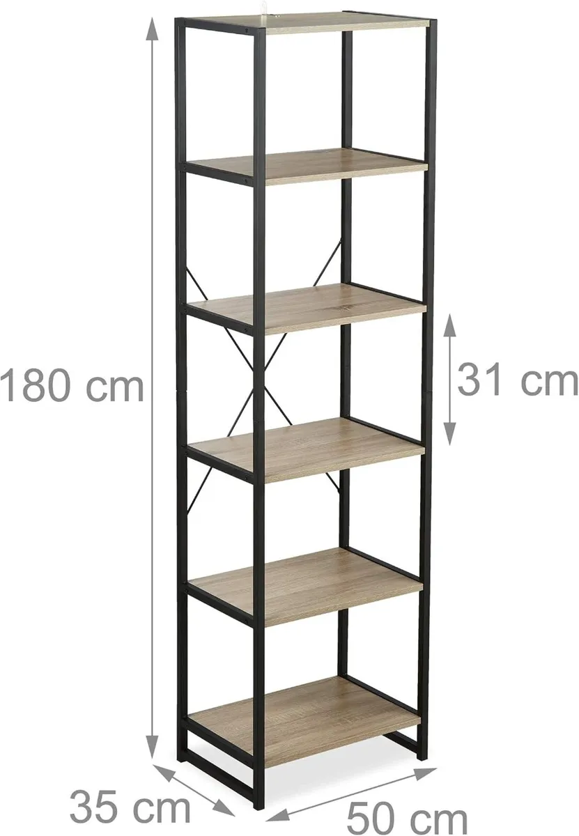 Unit Industrial Storage Design Tall Bookcase - Image 3