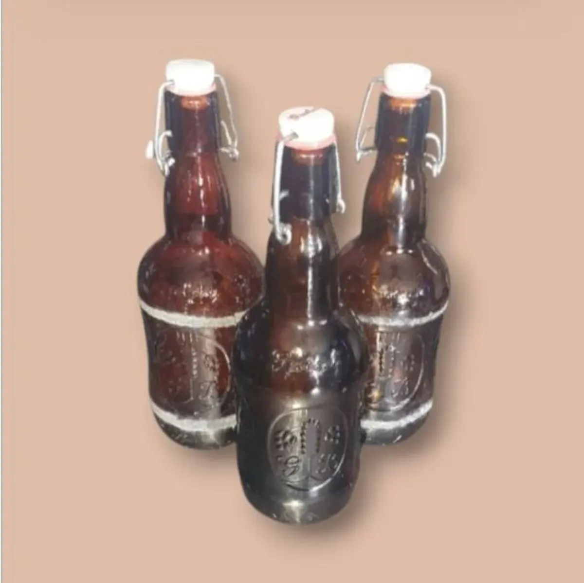 Trilogy of Vintage Brown Grolsch Swing-Top Bottles - Image 2