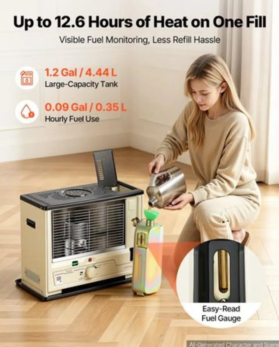 Cordless Radiant Kerosene Heater,10000 BTU Portabl - Image 3
