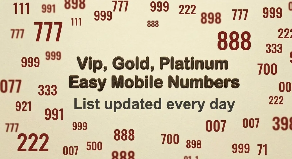 List Easy Number Vip Gold Platinum 777 888 444 333